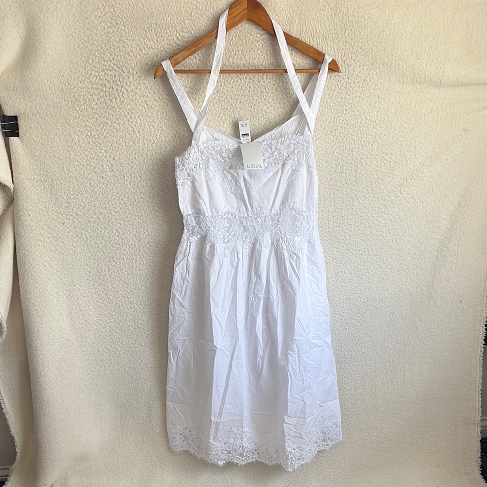 J. Crew White Lace Midi Dress